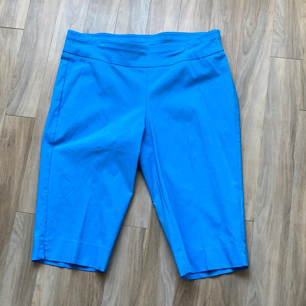 Ruby rd pull on Capri pant slimming contour waistband lagoon blue 22W - Picture 13 of 17